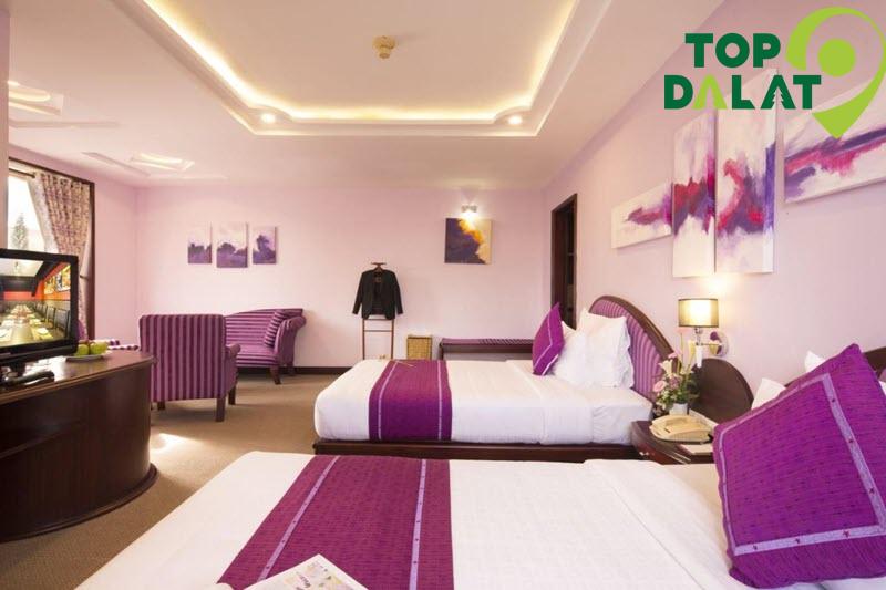 Phòng nghỉ tiện nghi với thiết kế hiện đại và không gian thoáng đãng