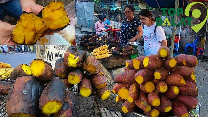 Khoai lang nướng đà lạt các quán ven đường